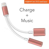 2 in 1 Lightning iPhone 7 Adapter, Lightning Adapter and Charger, Sprtjoy Lightning to 3.5mm Aux Headphone Jack Audio Adapter for iPhone 7 / 7 plus - Support IOS 10.3 or Later 