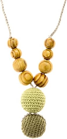 Lil' Teethers HandMade Nursing &amp; Teething Necklace made of Natural, Safe, Untreated Wood and Crochet Knit - Offers Teething Relief for Baby and a Stylish Teething Necklace for Mom to Wear. Gratitude