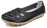 Kunsto Womens Leather Loafer Shoes Slip on