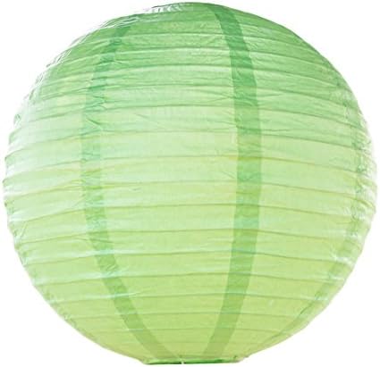 10pcs Premium Hand made Round Paper led Lantern for spring and Mid-Autumn Festival,marriage decoration (light green)