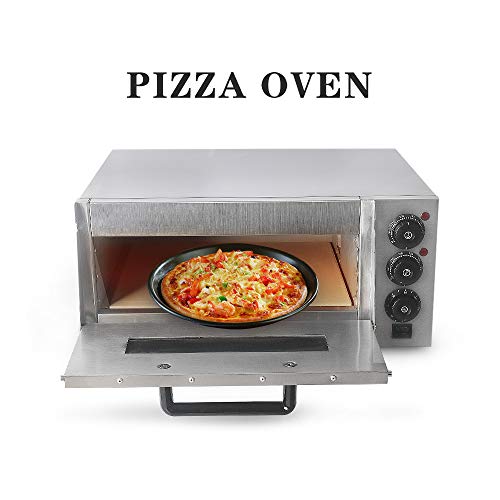 Professionele pizza-oven met 400 x 400 mm chamotsteenback surface, gastro steenoven voor pizza,bread and pastry, 2000 W… - Afbeelding 5