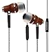 Symphonized NRG 2.0 Premium Genuine Wood in-Ear Noise-isolating Headphones|Earbuds|Earphones with Innovative Shield Technology Cable and Mic (Silver)