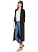 Verdusa Women's Long Sleeve Open Front Long Maxi Cardigan, Black, Size Medium
