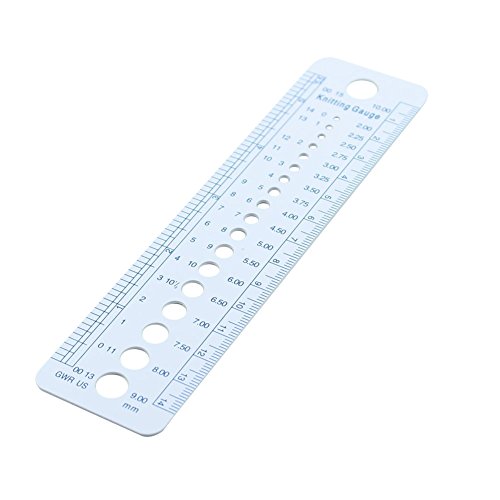 Ladaidra Inch cm Ruler UK US Canada Sizes Knitting Needle Gauge Measure Tool