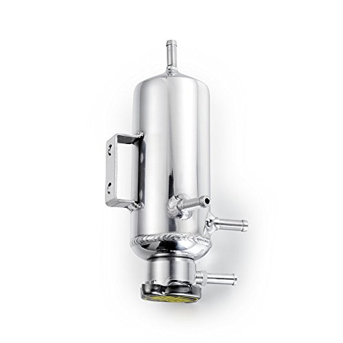 Heinmo Universal Aluminum Car Oil Catch Radiator Breather Tank Kit Reservoir Can Silver