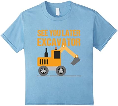 Kids Excavator Kids Shirt | Boys Toddler Excavator Dig Tee 4 Baby Blue