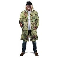 YAOJIA Devil Wounds 3D Digital Printing Male Taxi Cashmere Windbreaker Coat Big Men Windbreaker Tide (Color : T, Size : 4XL)