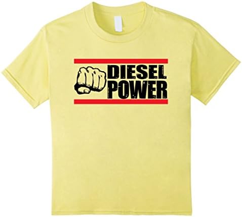 Kids DIESEL POWER TRUCK SHIRT, 4wd Off-Road Trucker T-Shirt 4 Lemon