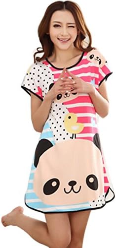 Qunqi ETopLike Women's Sleep Dress Long Length Nightshirt Mixed One Size (Three Bears)