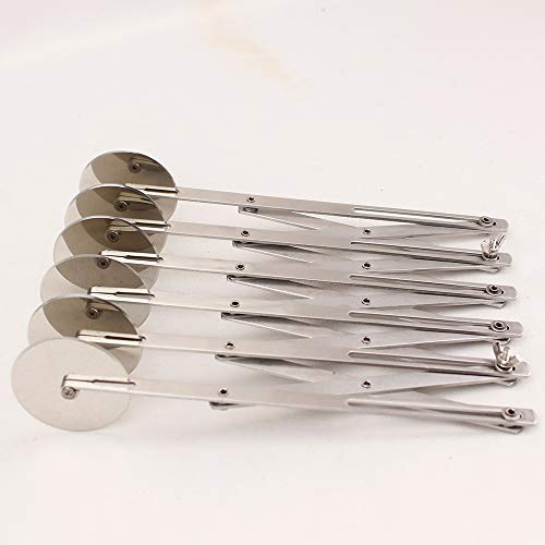 Funtress 6 Wheel Pizza Cutter Stainless Steel Muti-round Blade Pastry Knife Dough Scraper/Cutter/Divider 2 1/4inch