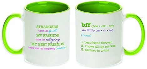 Personalized Name(s) Gift Mug for Your BFF! My Best Friends Know I'm Completely Insane! (Lime Green)