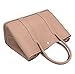 Ainifeel Women's Genuine Leather Top Handle Handbag Shopping Bag Tote Bag (Taupe)