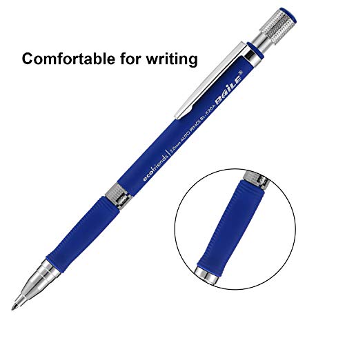 YOTINO 3 Pieces 2.0 mm Mechanical Pencil Set with 2 Cases Lead Refills, Color and Black Refills for Draft Drawing, Writing, Crafting, Art Sketching