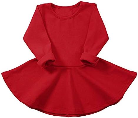 GorNorriss Infant Newborn Baby Girl Dress Long Sleeve Solid Casual Mini Princess Dresses