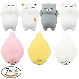 SOTOGO 7 Pcs Squishy Toy Animals Mini Kawaii Reduce Stress Toys Squishy Seal And Cat Healing Toys Slow Rising Squishies For Kids Adults Reduce Stress