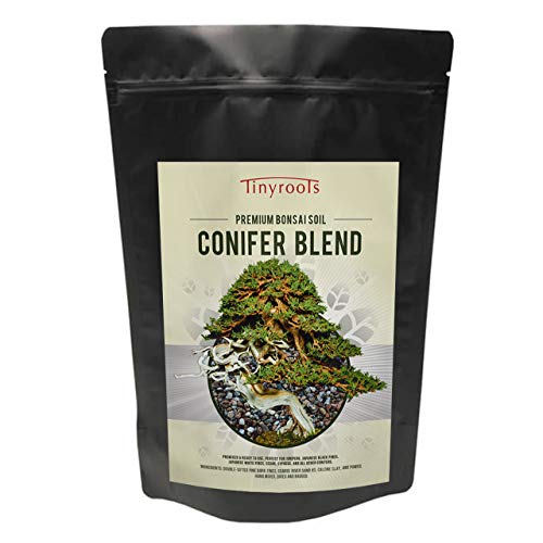 Tinyroots Conifer Bonsai Tree Topsoil Blend - 100% Organic Formulated for Juniper Japanese, Black Pine, White Pine, Cedar Cypress and Other Conifers + Akadama and 28-Mineral FRIT Mineral Additives