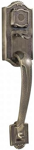 Weslock 1415/1405-I-A Antique Brass Colonial Dummy Interconnected Handleset with Impresa Knob