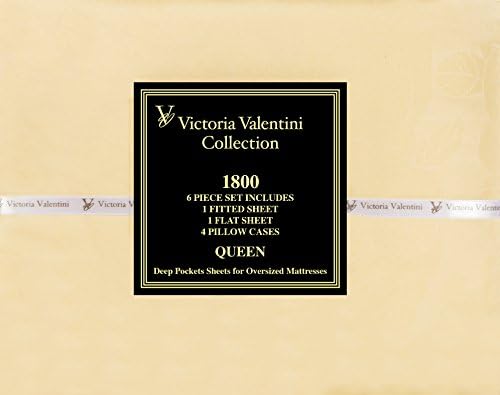 BED SHEETS-VICTORIA VALENTINI 1800 COLLECTION (QUEEN, YELLOW)