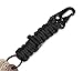 EKLOEN 2 Pack Paracord Carabiner Survival Keychain Lanyard with Firestarter (Black)