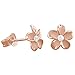 Rose Gold Plated Sterling Silver 7mm Plumeria Stud Earrings