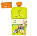 Peter Rabbit Organics, Apple & Grape puree, 4oz. Pouches (Pack of 10)