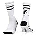 ChalkTalkSPORTS Hockey Performance Crew Socks - Hockey Player - Mid-Calf Socks - White/Black - Adult Size