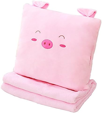 KaixinRoom 40cm Soft Cartoon Lip Throw Pillow Square Hand Warmer Pillow Toy + Coral Velvet Blanket