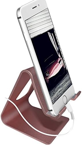 Universal Desktop Cell Phone Tablet Stand Holder Cradle, Solid Aluminum Alloy Metal Dock for iPhone 8/8 Plus/7/7 Plus, iPhone X, Galaxy Note 8/S8/S8 Plus, HTC and All Android Smartphones, Rose Gold