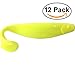 Blue Water Candy - Rock Fish Candy 9-Inch Shad Bodies, 12 Pack (Chartreuse)