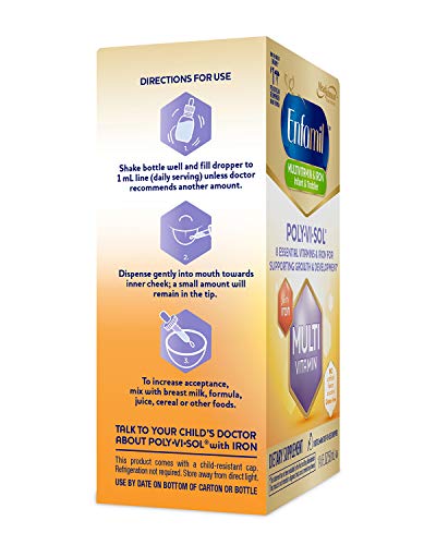 ENFAMIL POLY-VI-SOL MULTIVITAMIN SUPPLEMENT DROPS WITH IRON 50 ML (PACKS OF 3)