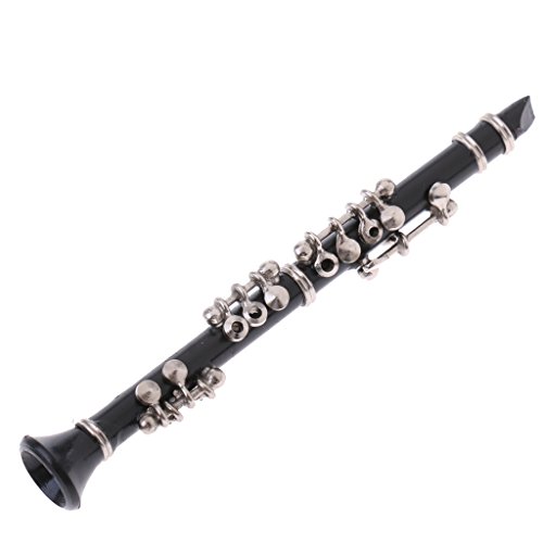 MonkeyJack Miniature ABS Plastic Black Clarinet Musical Instrument with Box for 1/12 Dollhouse Music Room Decoration