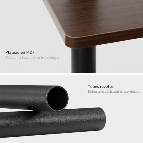 Bingyouth Side Table with Wheels 360° Swivel Tray Adjustable Height 47-71 cm Rolling Table Walnut End of Sofa with Storage Space Mobile Side Table for Living Room and Bedroom