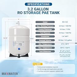 Max Water Reverse Osmosis Storage Tank