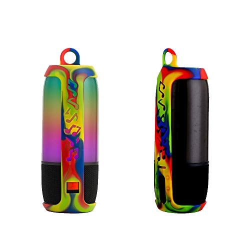 Huangou ❤ Silicone Case ❤ Portable Carry Sleeve Silicone Case Carabiner for JBL Pulse 3 Bluetooth Speaker (Multicolor, Free)