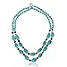 Gem Stone King 18 Inch Stunning Beads Simulated Turquoise Howlite Double Necklace and Earrings Set For Women