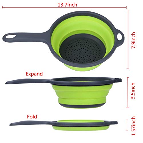 Collapsible Colander, DCS FoodGrade Silicone Colanders, Round Kitchen
