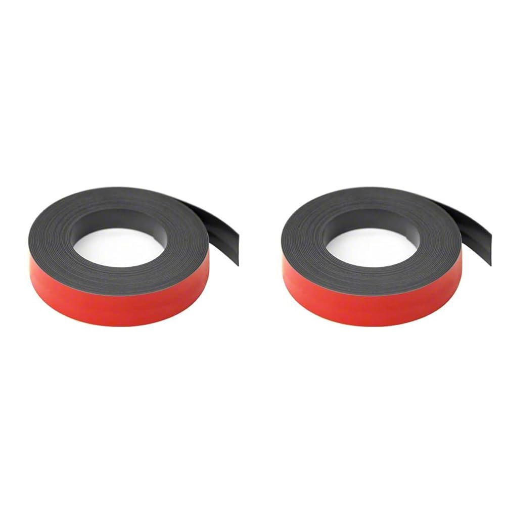Magnet Expert® Red 25mm Wide x 0.76mm Thick Magnetic Gridding Tape (5 Metre Length) (Pack of 2)