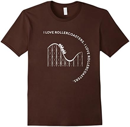 Men's I LOVE ROLLERCOASTERS t-shirt Large Brown