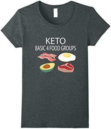 Womens Keto Diet Low Carb High Fat 4 Food Group Funny Gift T shirt Small Dark Heather