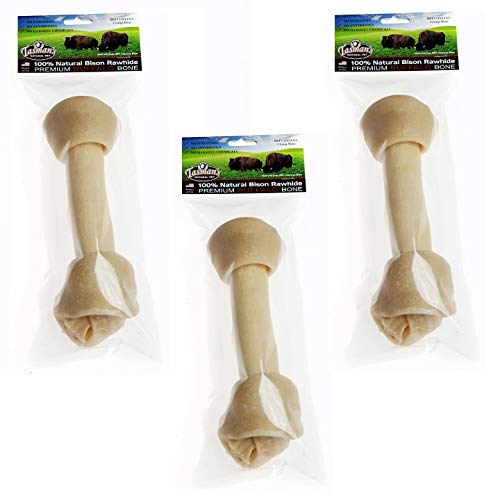 (3 Pack) Tasman's Natural Pet All-Natural Buffalo Rawhide Bones, Large - //medicalbooks.filipinodoctors.org