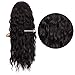 ForQueens Black Wavy Wig Synthetic Natural Long Curly Wigs Loose Body Wave Wigs Heat Resistant Fiber Full Wigs for Women