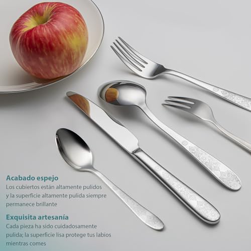 Complete cutlery 6 people, EIUBUIE vintage cutlery with unique design | 30 Pieces, Mirror Polished, Stainless Steel Flatware, Dishwasher Safe, Cutlery Set, Knife Spoon Fork
