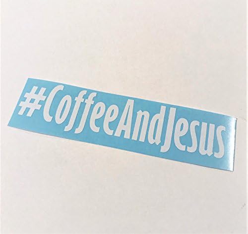 HashTag Coffee and Jesus | White Vinyl Decal