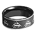 FlameReflection 8mm Men's Titanium Ring Wedding Band Black Plated Satin Polish Ridged Edge Size 12 SPJ