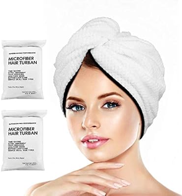 hair drying towels hair wrap towels super absorbent microfiber hair towel turban with button design to dry hair quickly 2 pack beige pink amazon com au beauty