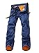 Plaid&Plain Men's Flannel Lined Jeans Fleece Lined Insulated Work Pants Slim Bootcut Jeans