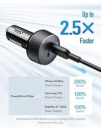 Cargador de coche USB C, adaptador de coche Anker 36W 2 puertos PowerIQ 3.0 tipo C, PowerDrive III Duo con indicador LED, suministro de energía para iPhone XR Xs Max X 8, Galaxy S10 S9, Pixel 3a 3 XL, iPad Pro 2018 y más