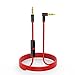 Monoy Replacement Beats Audio Cable + Inline Remote / Microphone for Beats by Dr. Dre Headphone Solo 2/3 HD / Studio / Pro / Detox / Wireless - Compatible for Samsung S8 LG V20 G6 iPhone 7 (Red)