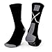 ChalkTalkSPORTS Hockey Half Cushioned Crew Socks | Crossed Sticks | Black/Gray