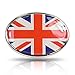 ArtMuseKitsMikash British Flag Union Jack Oval Shape Metal Car Emblem